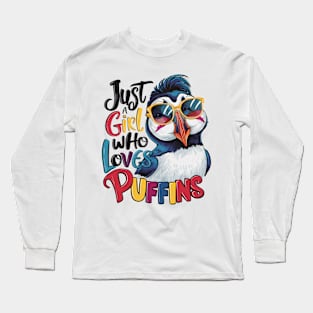 Just A Girl Who Loves puffins Long Sleeve T-Shirt